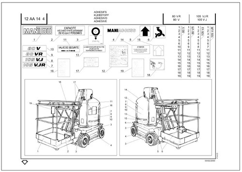 Manitou 105 parts catalog - 105,