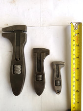 3x Vintage King Dick  Adjustable Spanners, One ex Military Issued, One AM 1938.