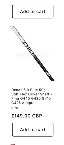 Ping denali blue driver shaft - blue,