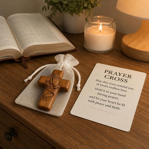 Prayer cross wooden - prayer,