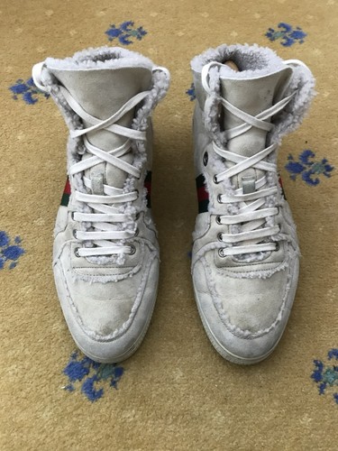 Gucci shearling beige web - beige,