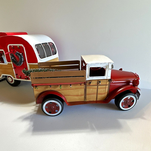 Vtg christmas metal pickup - christmas,
