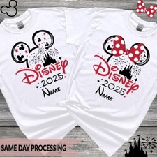 Custom Name Disney Trip 2025 TShirt, Family Disneyland Ladies Kids Unisex Tshirt