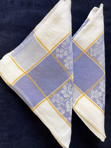Vintage linen damask napkins - linen,