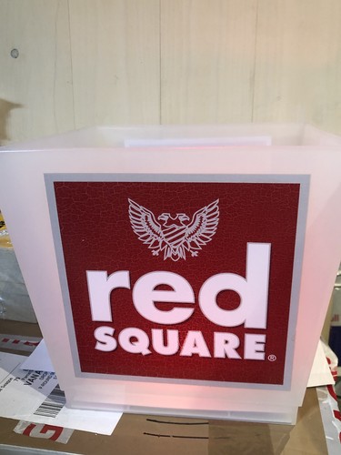 Red square light ice bucket - light,