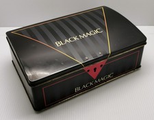 Vtg 1980s Black Magic Plain Chocolate Metal Lock Chest Box Rowntree Mackintosh