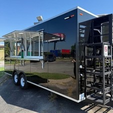 Black concession food trailer - black,