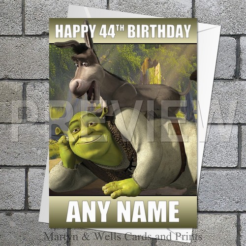Shrek birthday card 5x7 - card.,
