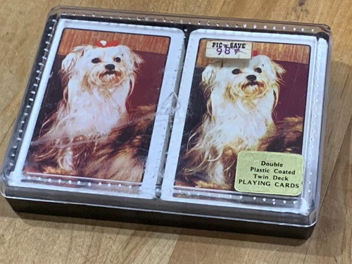 Vtg dog playing card yorkshire - vtg,
