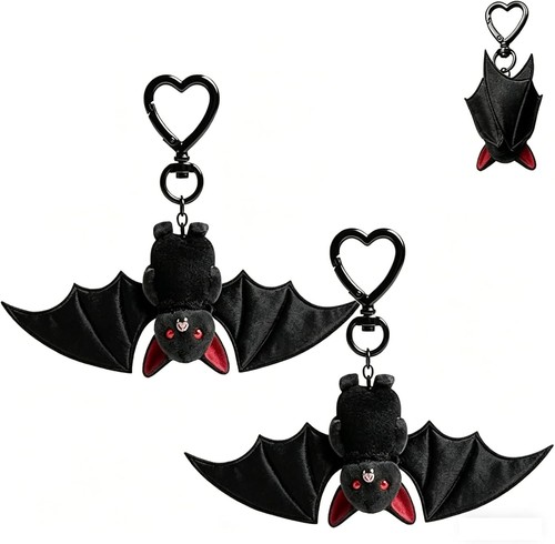 Cute bat keyring gothic - bat, black