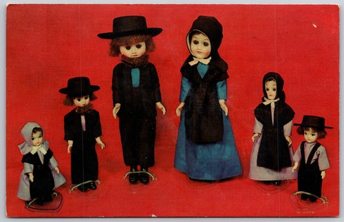Vintage amish dolls postcard - postcard,