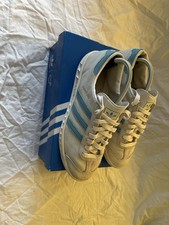 Blue and White Adidas Hamburgs