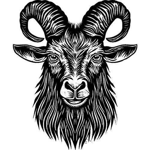 Horned goat unmounted - 'horned,