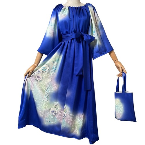 Silk kimono remake line - a-line, long