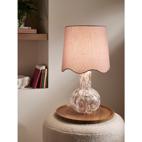 Pink bedside table lamp - bedside, glass
