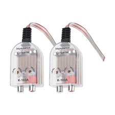 2Pcs Universal Car High Level Speaker To Low Level RCA Stereo Converter Adapter