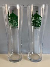 RARE Back Yard Brew / Ale Sweden Tall Style Pint Glasses Pub Bar Mancave