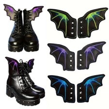 Halloween Bat Wings Shoe Buckle Black Purple Boots Shoe Accessories Handmade DIY