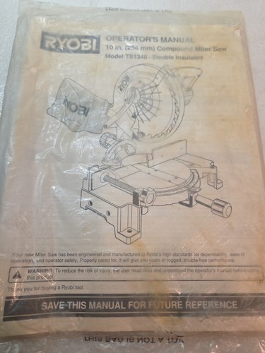 Operator manual ryobi 10 - operator's,