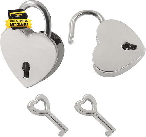 Mini heart shaped padlock with - shaped,