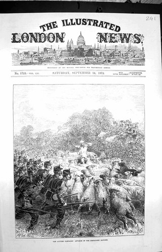 Original old antique print - old,