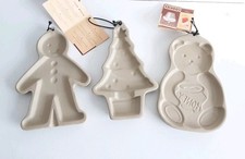 St Michael Cookie Mould X 3 Stoneware Vintage Gingerbread Man Xmas Tree Bear NEW