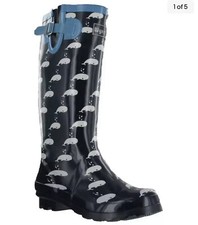Ladies Wellies Festival Wellington Rain Rubber Print Boots Wyre Valley Uk 5