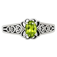 Natural Peridot 925 Sterling Silver Ring s.6 Jewelry R-1172