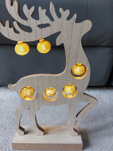 Wooden reindeer light - reindeer, ornament