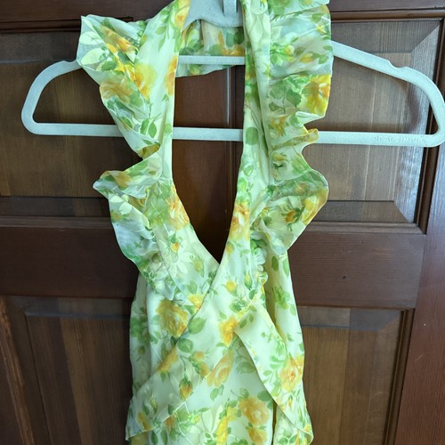 Hippie yellow halter long - yellow,