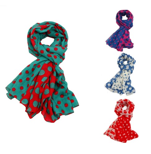Lady polka dot scarf - polka, women