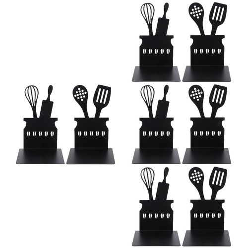 Reusable black metal bookends - reusable,