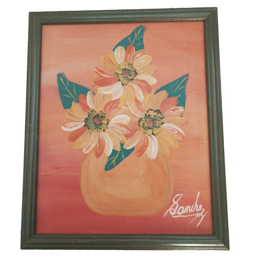 Vintage naive oil painting - vintage,