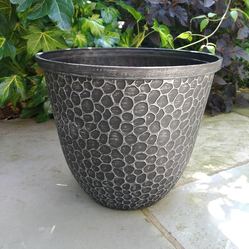 Plastic plant pot - plastic, round