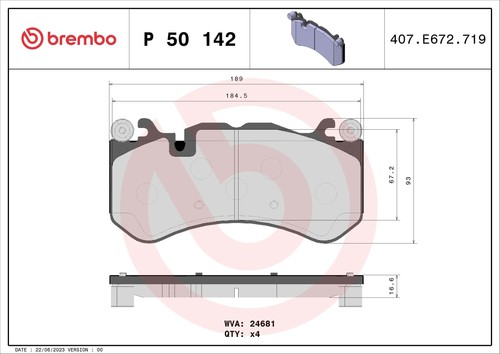 P50142 brake pad - brake, set,