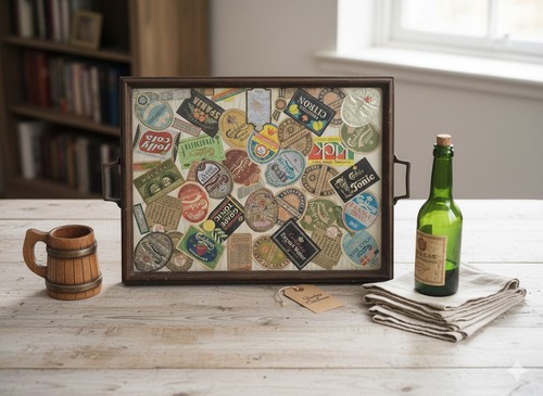 Vintage tray wooden frame - vintage,