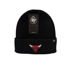 Chicago Bulls 47 Cuffed Beanie Black Red Bulls Logo Embroidery Brand New SEALED