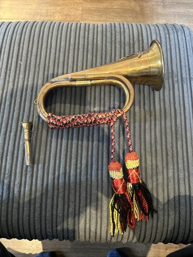 Vintage brass military bugle - vintage,