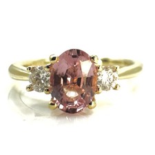 18ct Gold Padparadscha Pink