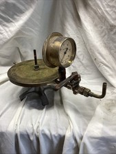 Antique Laboratory Brass Scientific Vacuum Plate With Gauge Untested