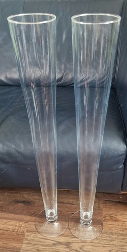 80cm glass conical vase - conical,