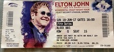 Elton John Ticket Stub Widnes 2017