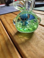 Brand New Stitch Key Ring Chain Bag Charm Green Snow Globe Rabbit Shape