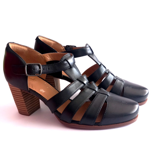 Clarks black wood effect - black,,