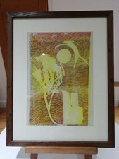 NINA THORNDIKE - LEAPING LURCHER - PRINT ON TEXTILE - ABSTRACT LANDSCAPE -
