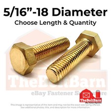 3/8"-16 Brass Hex Tap Bolts