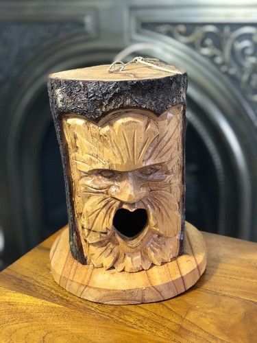 Wooden carved bird box nesting - wooden,