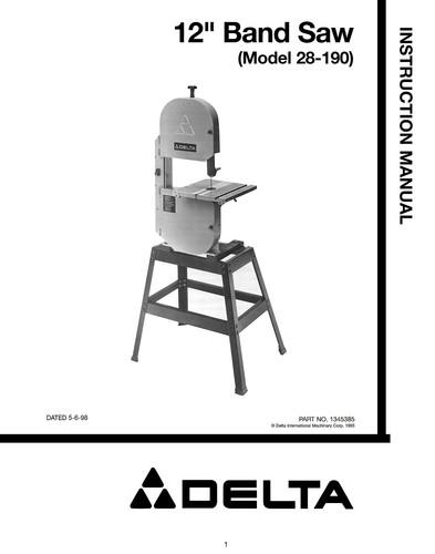 Delta 190 band saw - band,