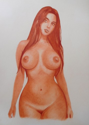 Original erotic art drawing - erotic,