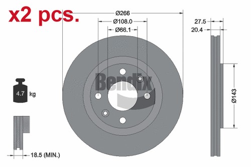 Pcs front brake disc - front,